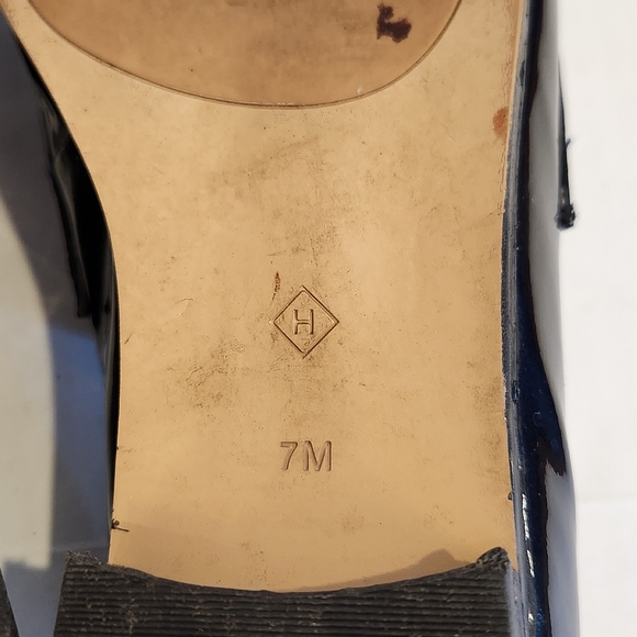 Halogen Emilia Loafer Navy Blue Patent Leather Point Toe Slip On Flat Women's 7 - Picture 12 of 14